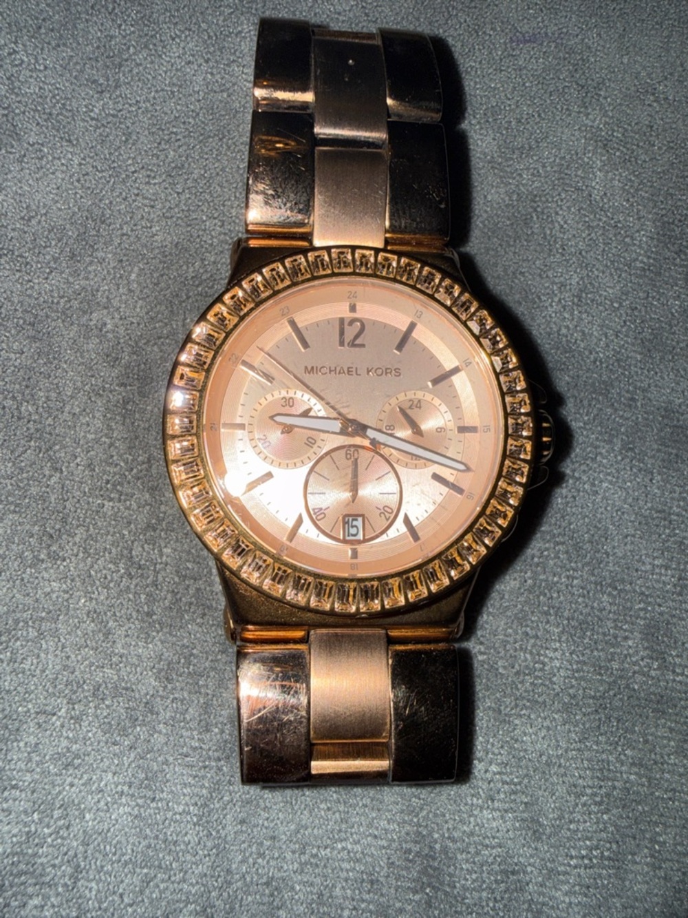 Michael Kors Rose Gold Tone Crystal Bezel Women's Watch